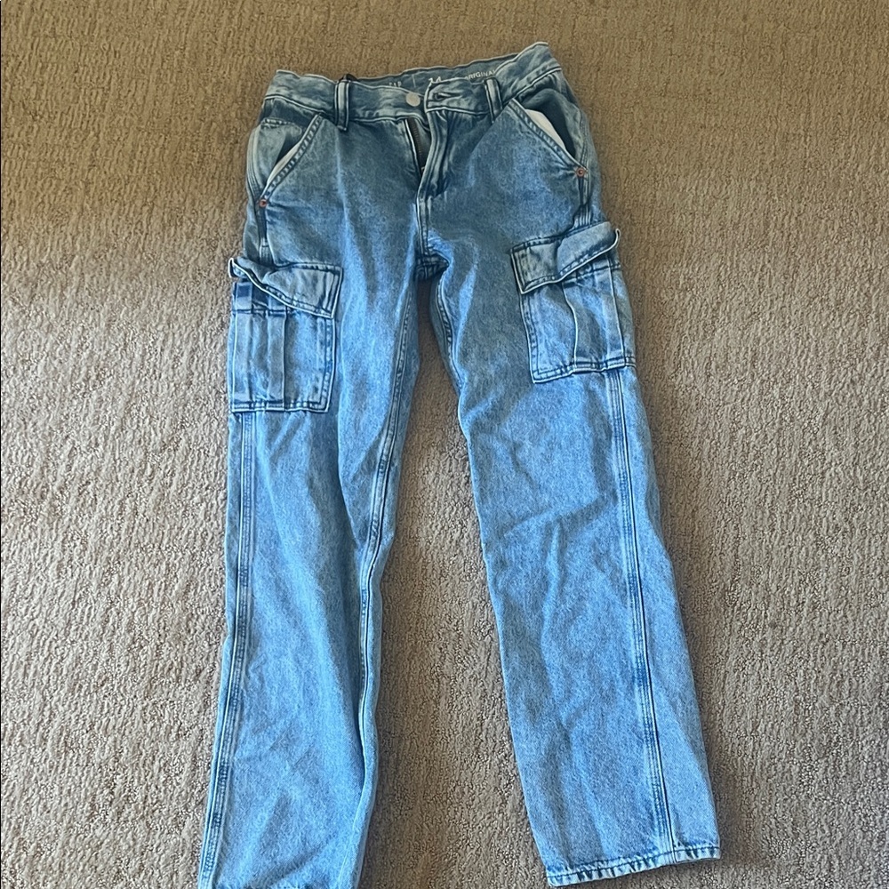 GAP Boys Light Blue Cargo Pants- 14
